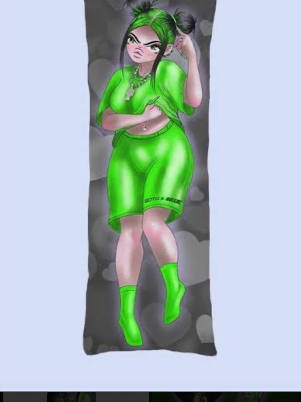(DESC) billie eilish body pillow soto x billie